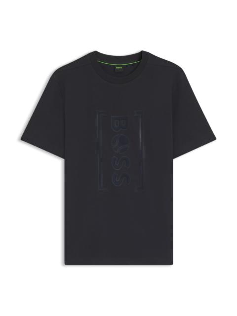 RELAXED-FIT T-SHIRT WITH TENNIS-INSPIRED MESH-PRINT LOGO