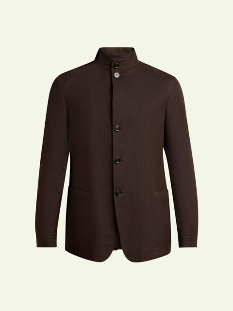 Men's Oasi Lino Il Conte Jacket in Dark Linen