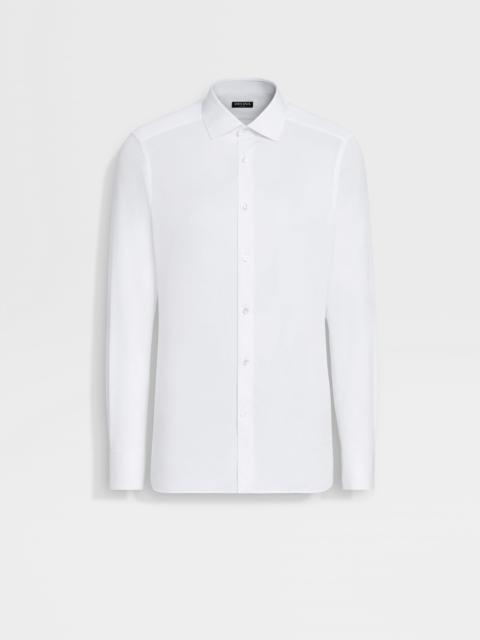 WHITE MICRO-STRIPED TRECAPI COTTON SHIRT