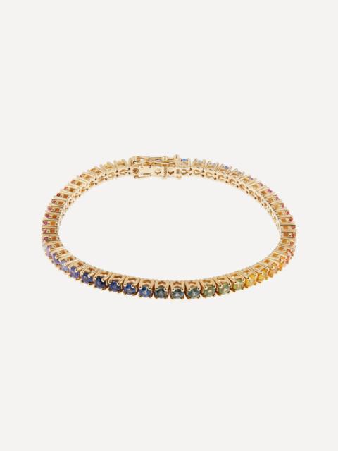 14ct Gold Rainbow Sapphire Tennis Bracelet