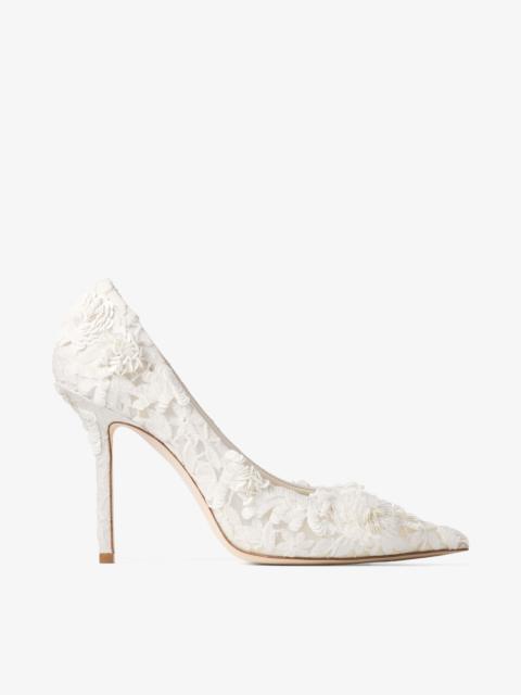 Love 100 Ivory Mix Bloom Paillette Embroidery Pumps