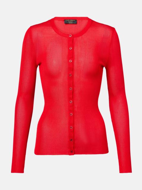 Ribbed-knit cardigan