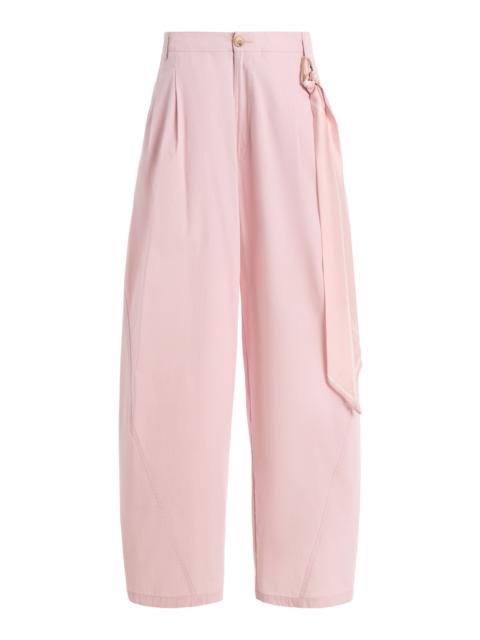 Phebe Cotton-Poplin Wide-Leg Pants pink