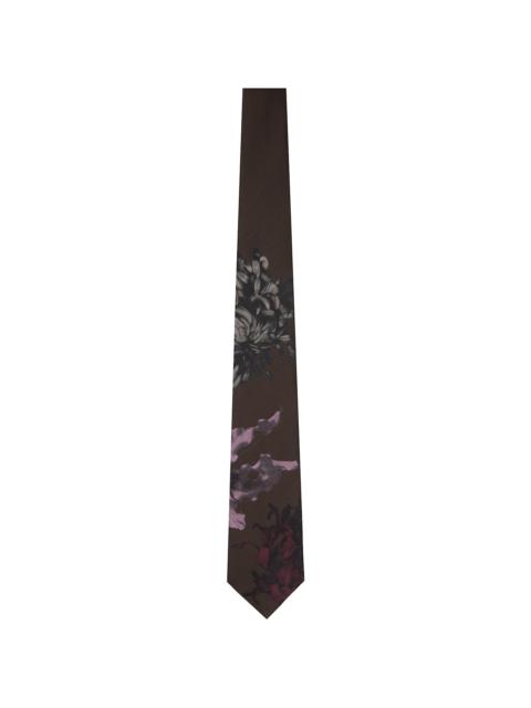 Brown Floral Tie
