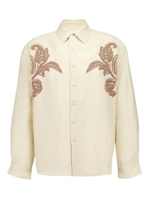 paisley-embroidered long-sleeve shirt