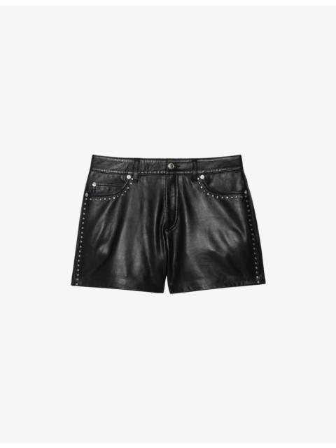 Siddyl Stud-Embellished Leather Shorts