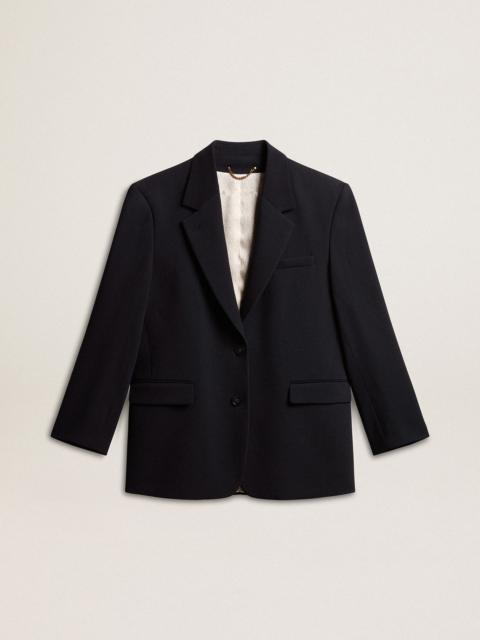 Women’s black wool-blend blazer jacket