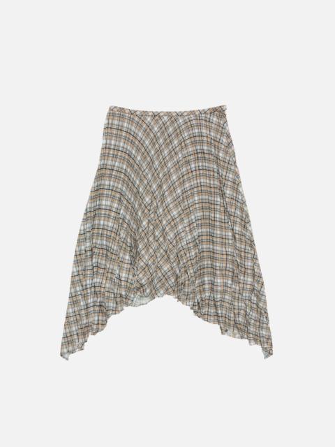 Long checked skirt - Grey