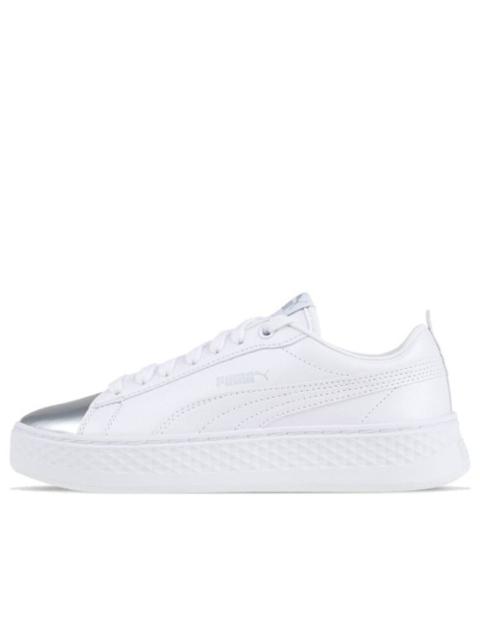 (WMNS) PUMA Smash Platform Classic Skateboarding Shoes Silver 366927-01