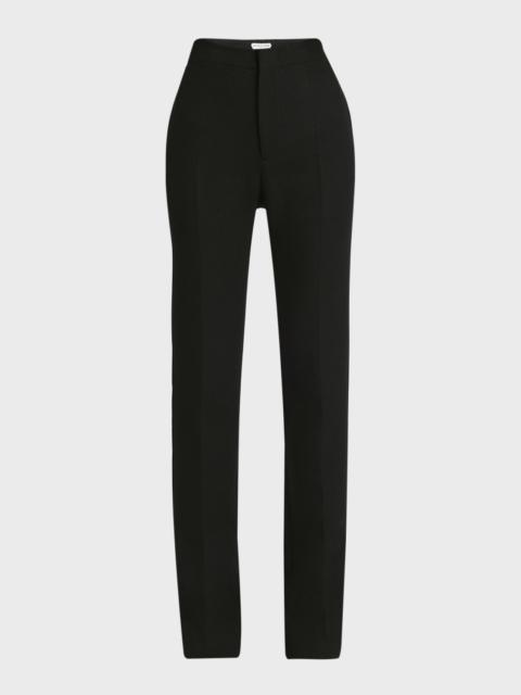 Wool Twill Flare Trousers