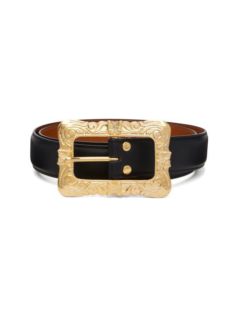 Black Papillon Square Buckle Belt