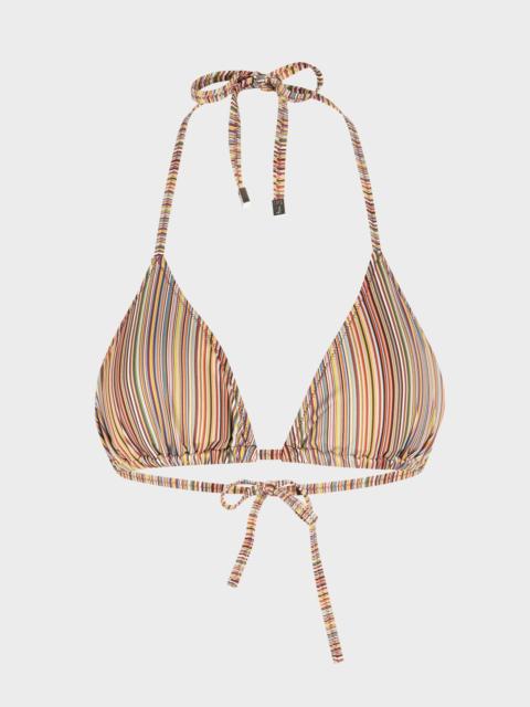 'Signature Stripe' Triangle Bikini Top