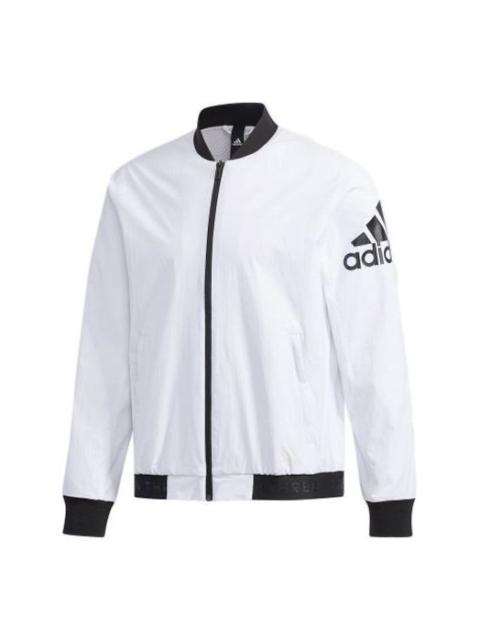 adidas Logo Printing aviator Jacket White DW4617