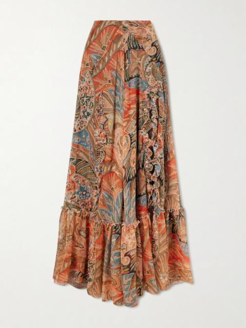 Printed Silk Maxi Skirt