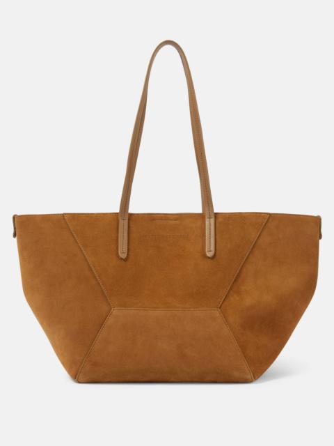 Large suede tote bag
