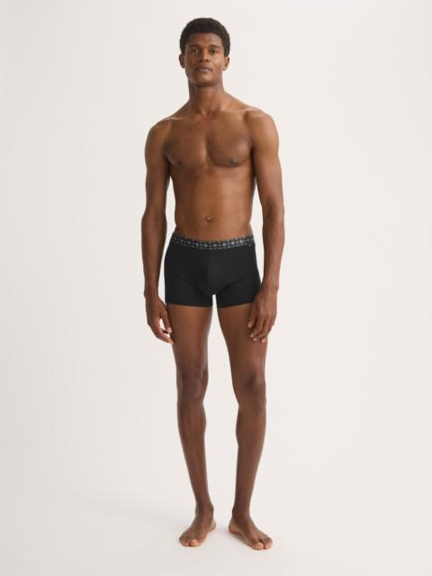 Men's Boxer Briefs Pima Cotton Stretch Black with Rose Motif Band