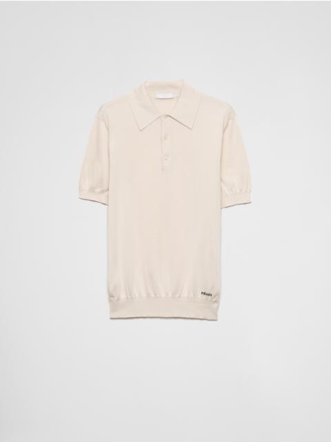 Silk polo shirt