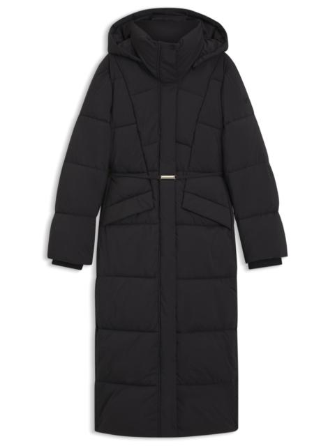 PADDED JACKET WITH METAL BELT DETAIL