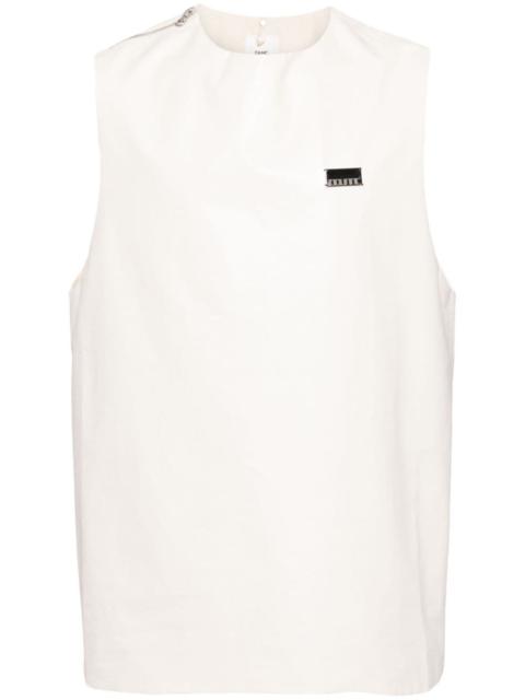 zipped cotton tank top