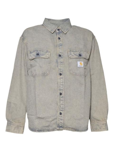 logo-patch denim shirt