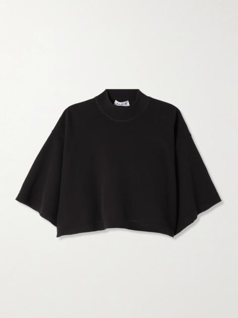 Cropped Cotton-jersey T-shirt
