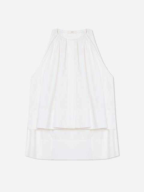 Gathered Tunic Shirt in Cotton Sateen