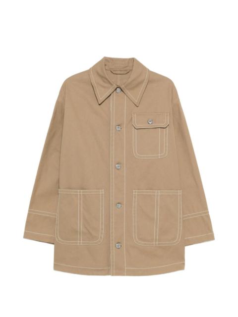 pocket topstitching jacket