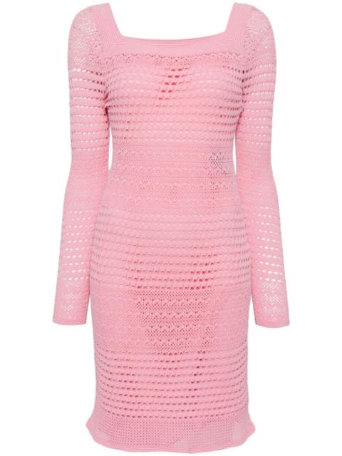 open-knit square-neck minidress