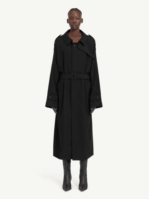 Belted wool trench coat