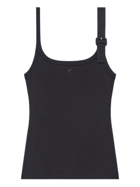 90'S buckle-detail ribbed tank top