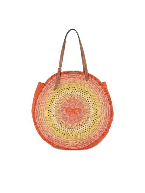 round bow tote bag
