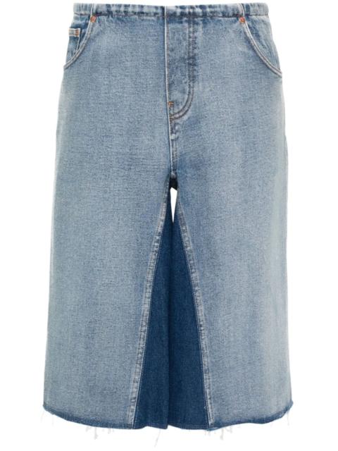 panelled denim bermuda shorts