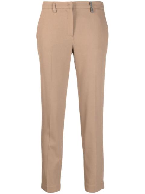 high-waisted cropped trousers