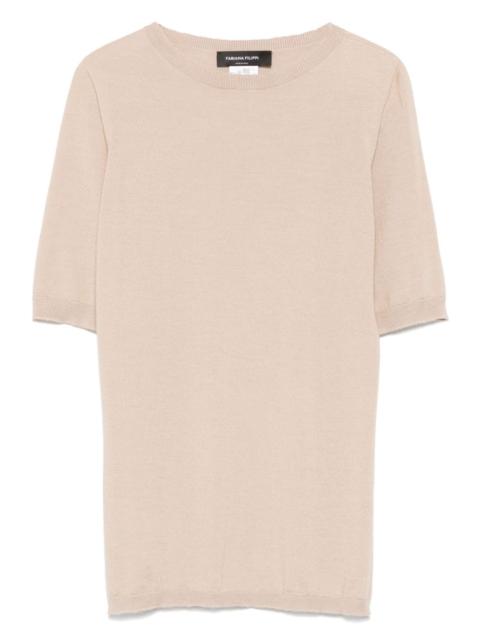 short-sleeve cashmere top
