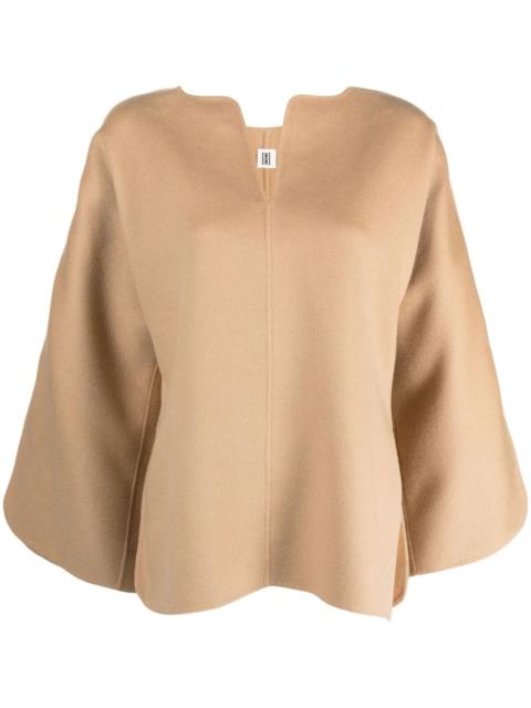 wide-sleeved wool blouse