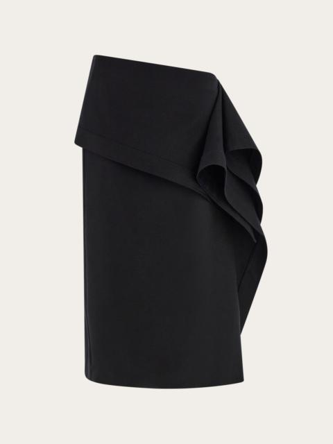 Asymmetric skirt with peplum detail