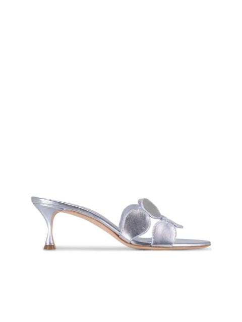 Haribalmu metallic floral-detail sandals