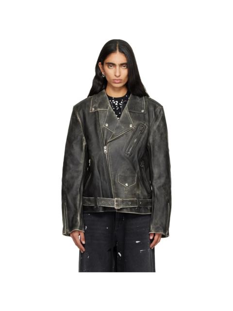 Brown Faded Leather Jacket