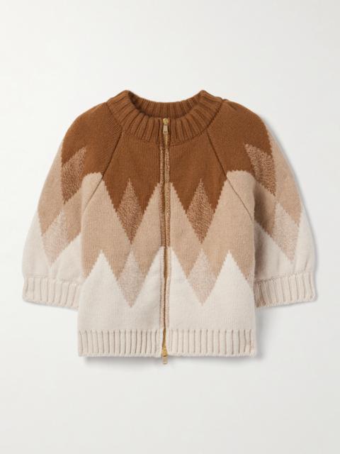 The Innes Argyle Jacquard-knit Wool Cardigan