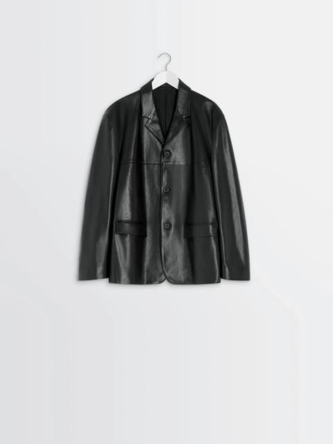 LEATHER SINGLE BREASTED JACKET