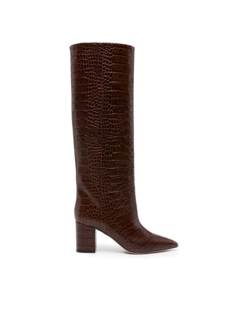 Anja 70mm crocodile-effect boots