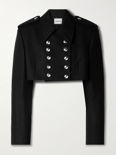 Leara Double-breasted Cropped Wool-blend Felt Jacket