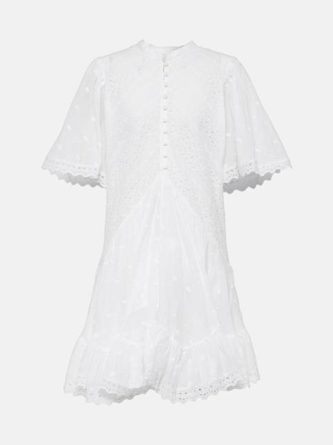 Slayae embroidered cotton minidress