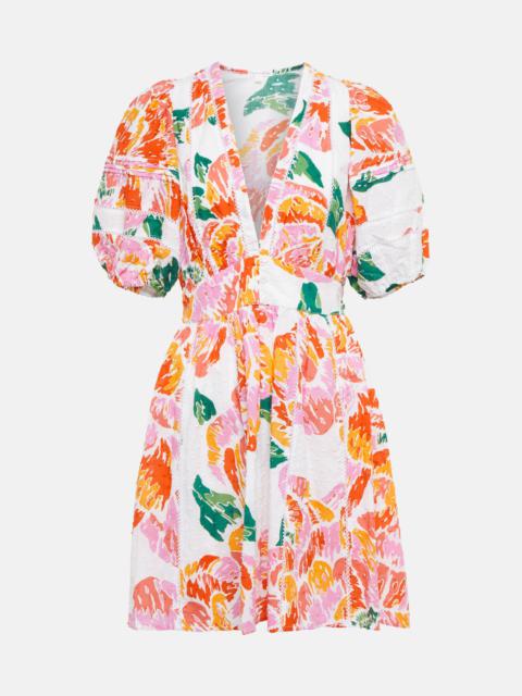Reina printed cotton minidress