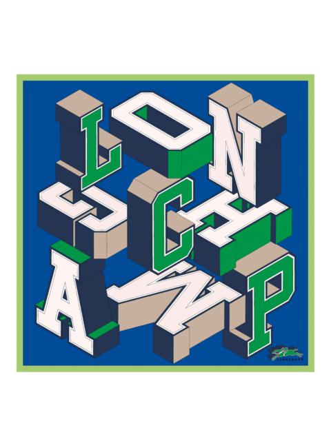 Longchamp University Silk scarf 70 Electric Blue - Silk