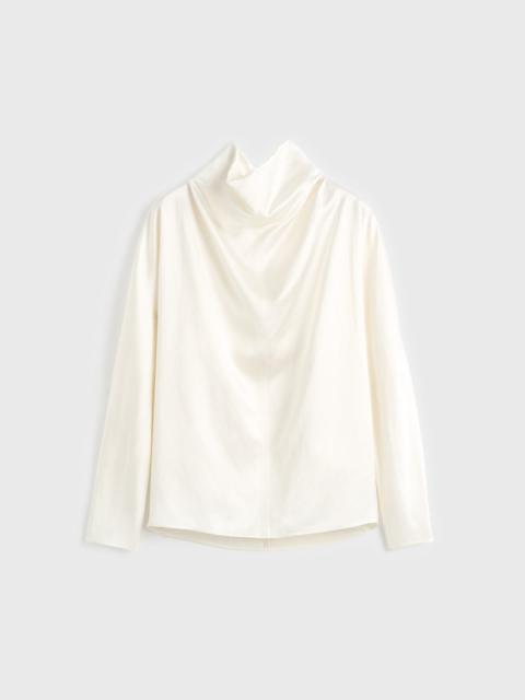 Cowl neck blouse white