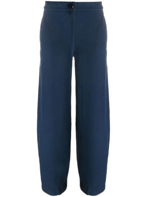 chevron-jacquard mid-rise trousers