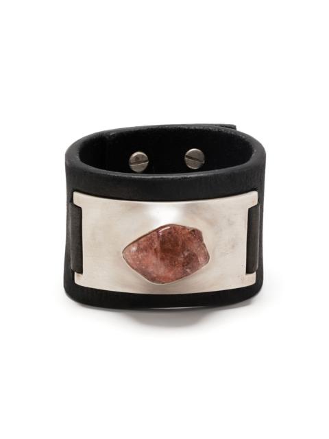 Amulet sunstone leather bracelet
