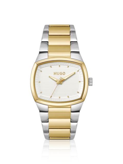 TELLY TWO-TONE WATCH WITH RETRO-INSPIRED CASE