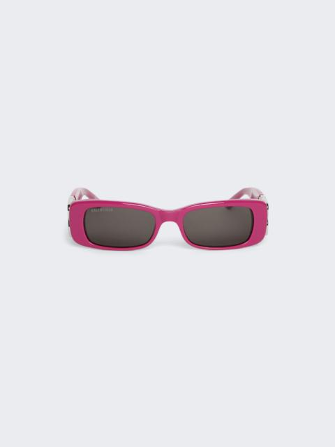 Dynasty Rectangle Sunglasses Fuchsia